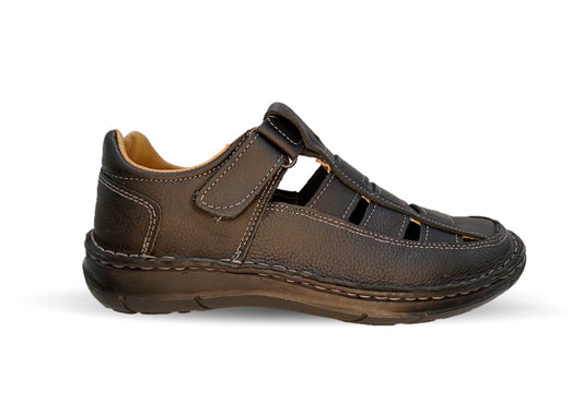 Sandalia de piel Riveello 200 Negro para hombre