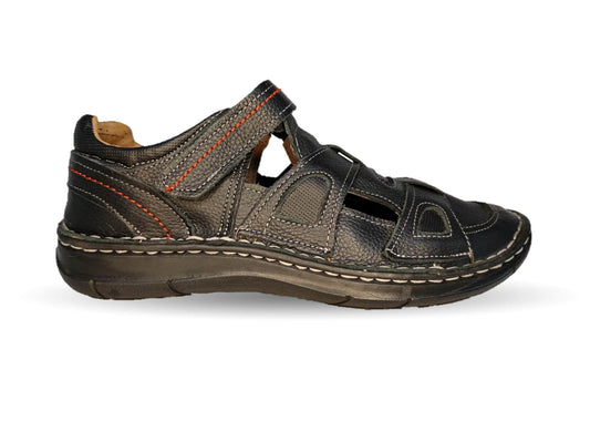 Sandalia de piel Riveello 220 Negro para hombre