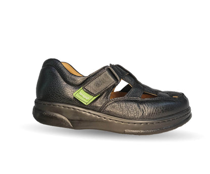 Zapato Terapéutico tipo Sandalia para pie Diabético o Lastimado de piel de cordero Terapie 138 Negro para mujer
